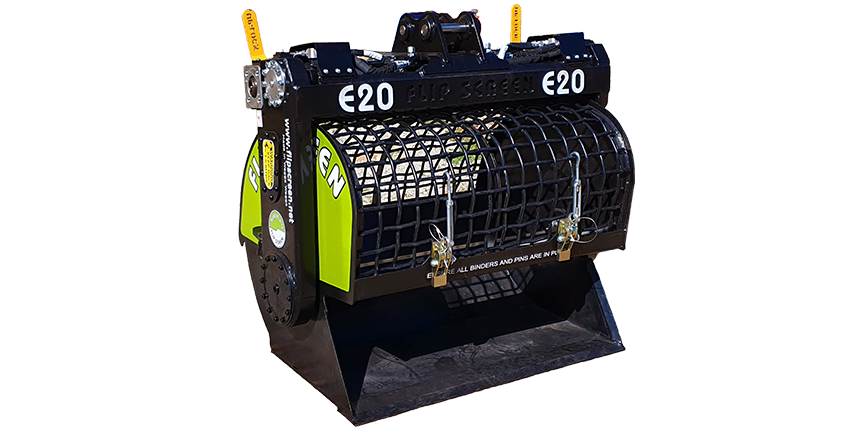 Flip Screen E-20 Screening Bucket Attachment